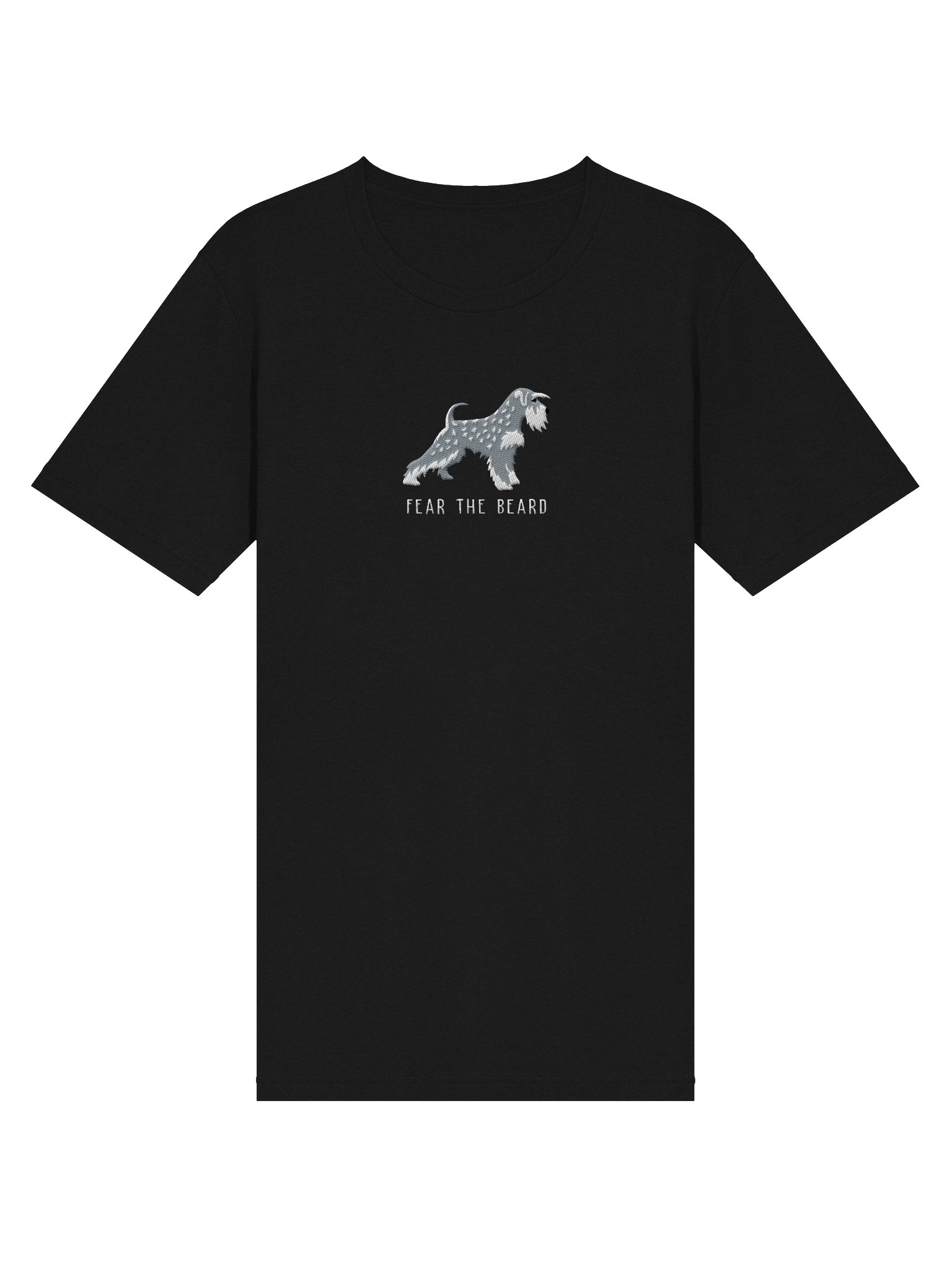 Fear the Beard T-Shirt(Embroidered) of a Miniature Schnauzer(Salt & Pepper) product image (13)