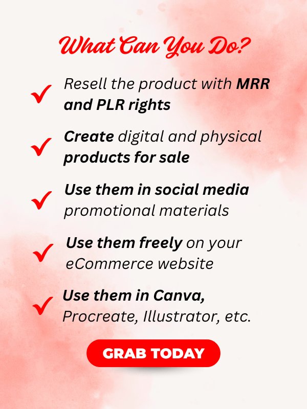 MRR/PLR Red Valentine's Day Clipart product image (6)