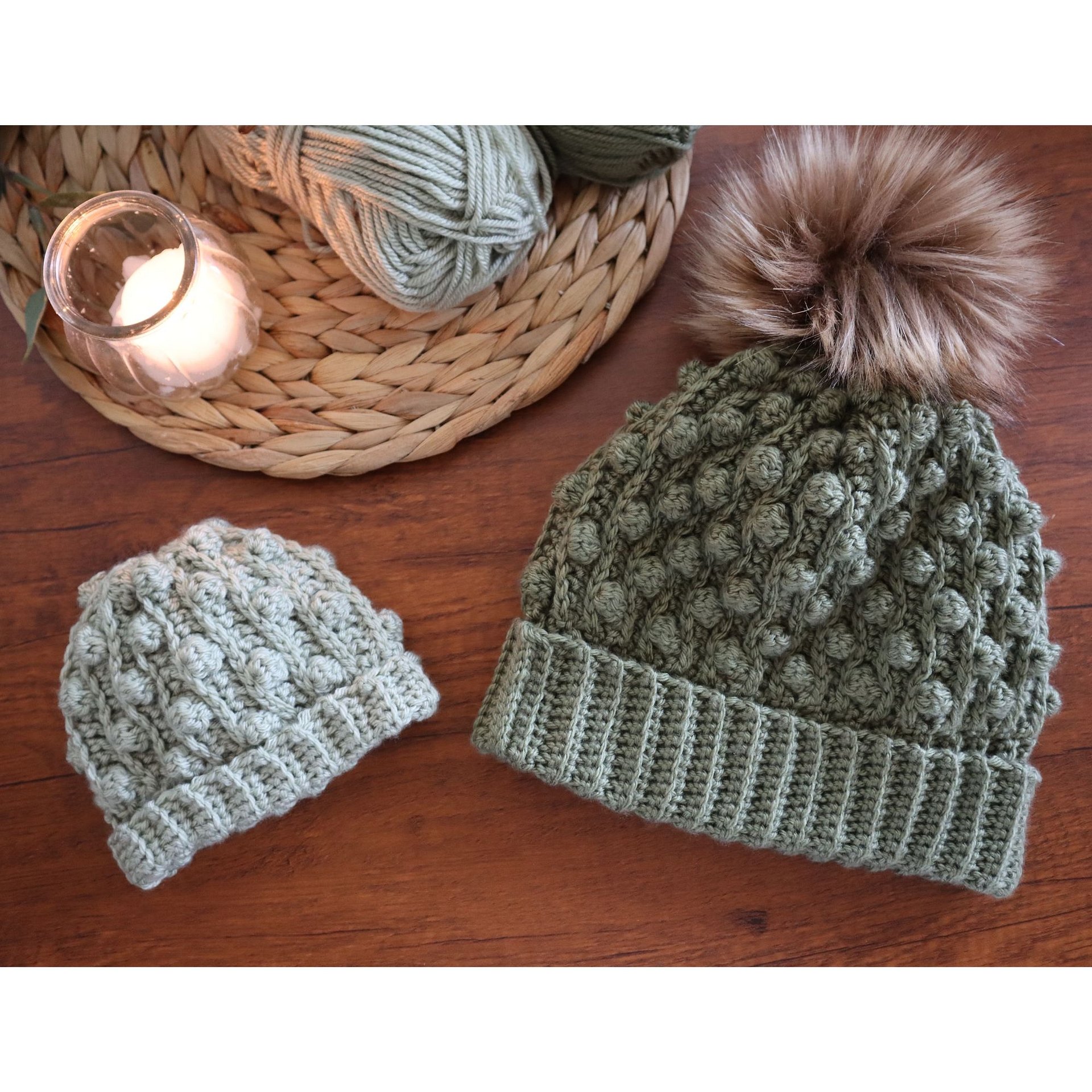 Bobble Vine Beanie Crochet Pattern PDF | 5 Sizes Newborn to Adult (Digital PDF Pattern) product image (8)