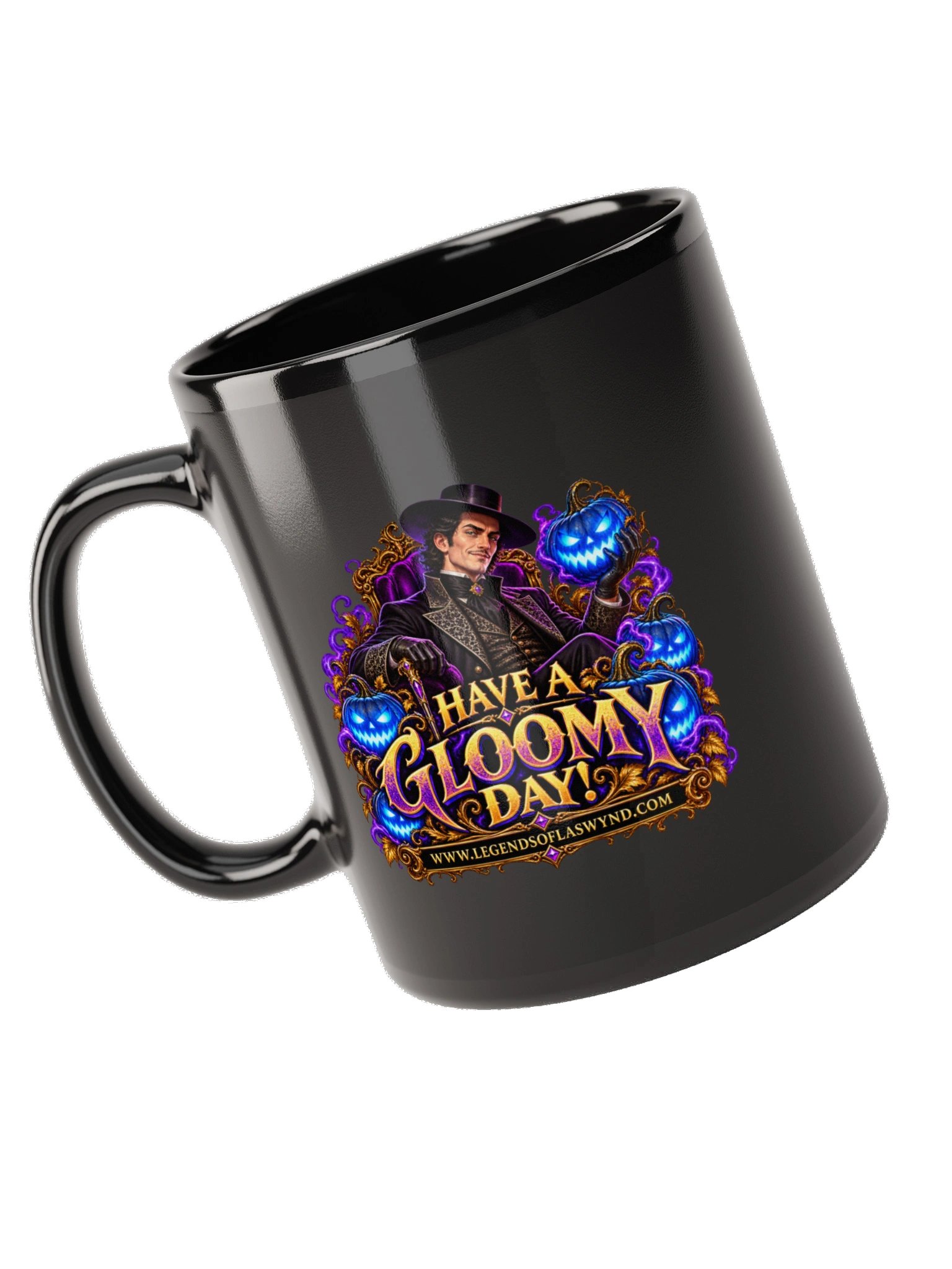 Legends of Laswynd – Have a Gloomy Day! Black Mug product image (10)