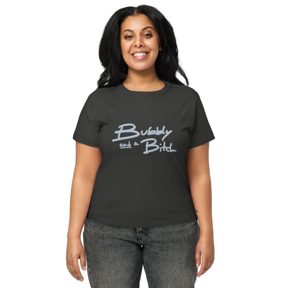 Bubbly and a B*tch (cotton candy design) printed waist-length tee product image (2)