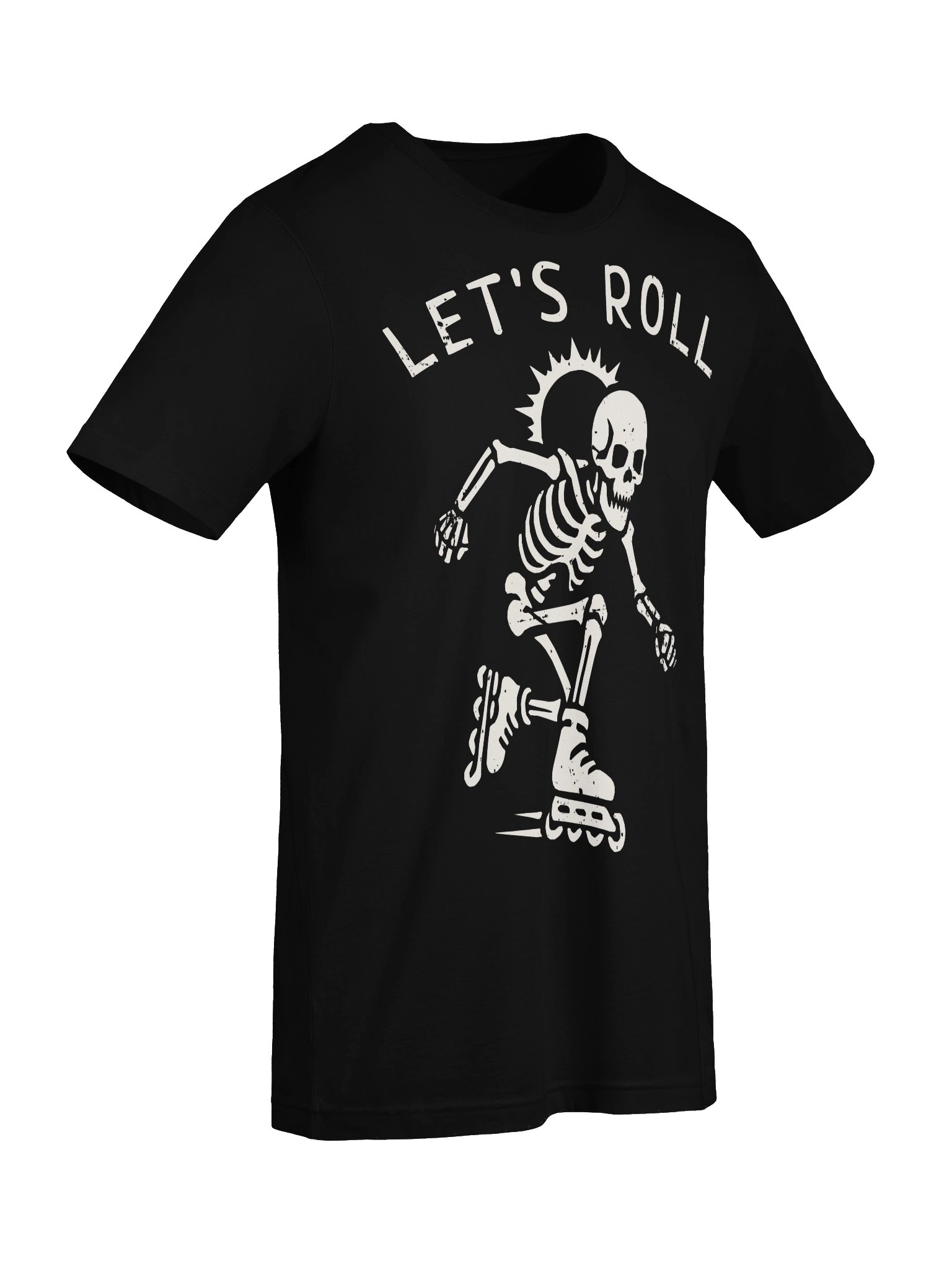Inline Skating Shirt Skeleton Let’s Roll Roller Blading Horror Tee product image (3)