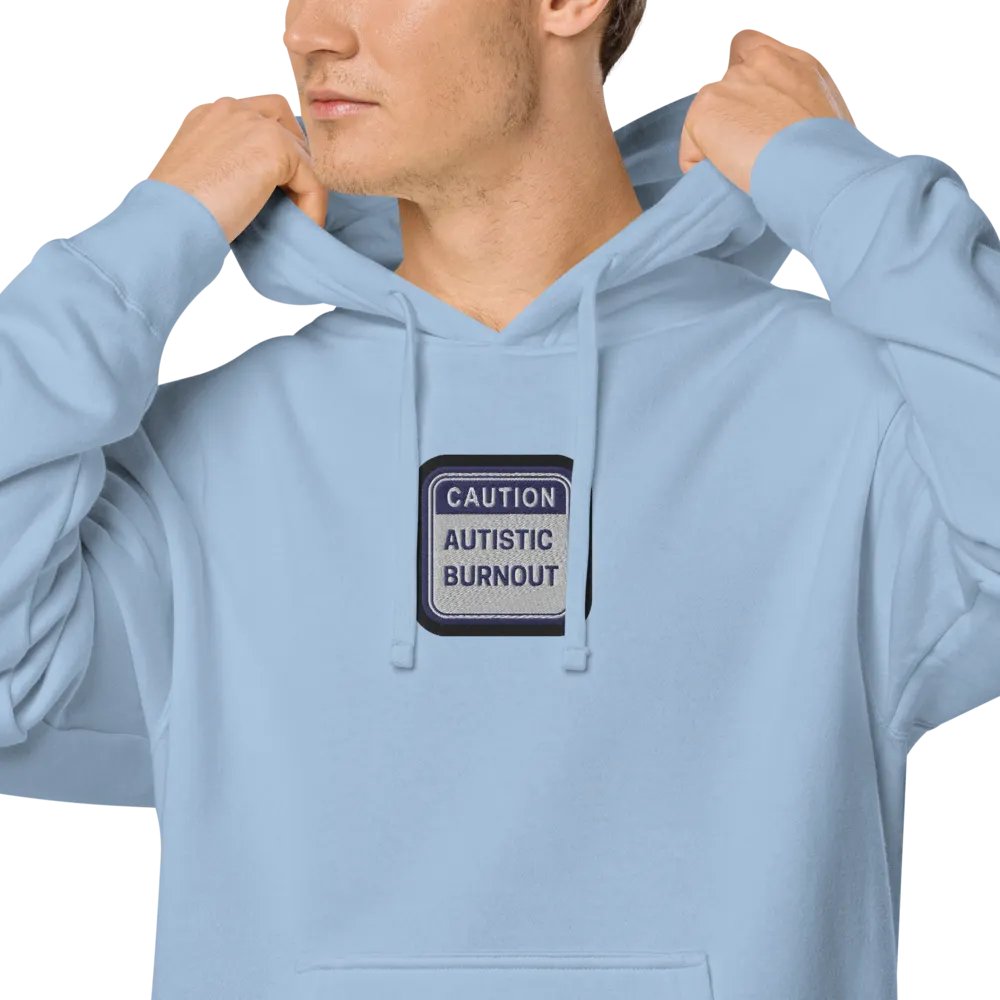 CAUTION: ASD BURNOUT embroidered pigment hoodie (navy bubble design) product image (6)