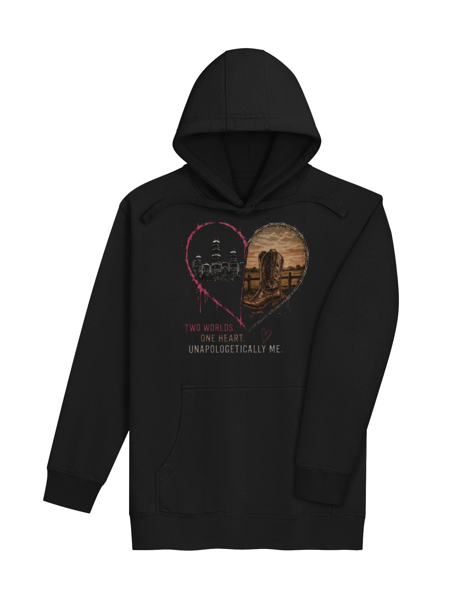 Two Worlds, One Heart — Unisex Cotton Heritage Hoodie product image (16)