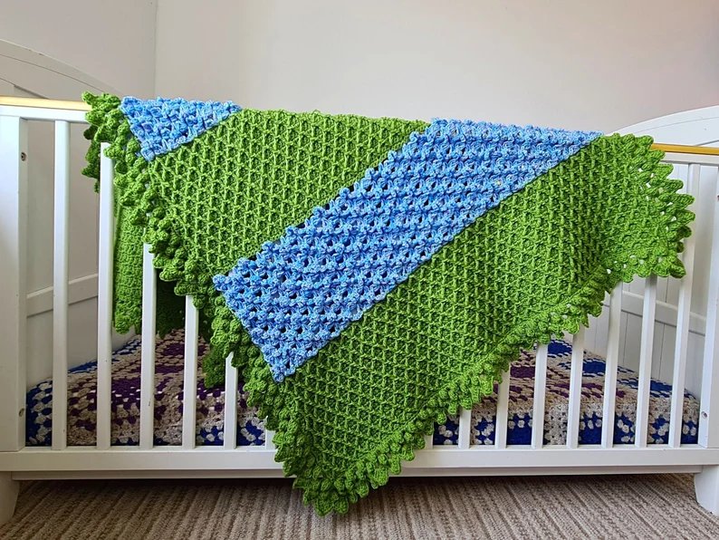 Trellis Flowers Crochet Baby Blanket Pattern | Lapghan Afghan (PDF Pattern) product image (6)