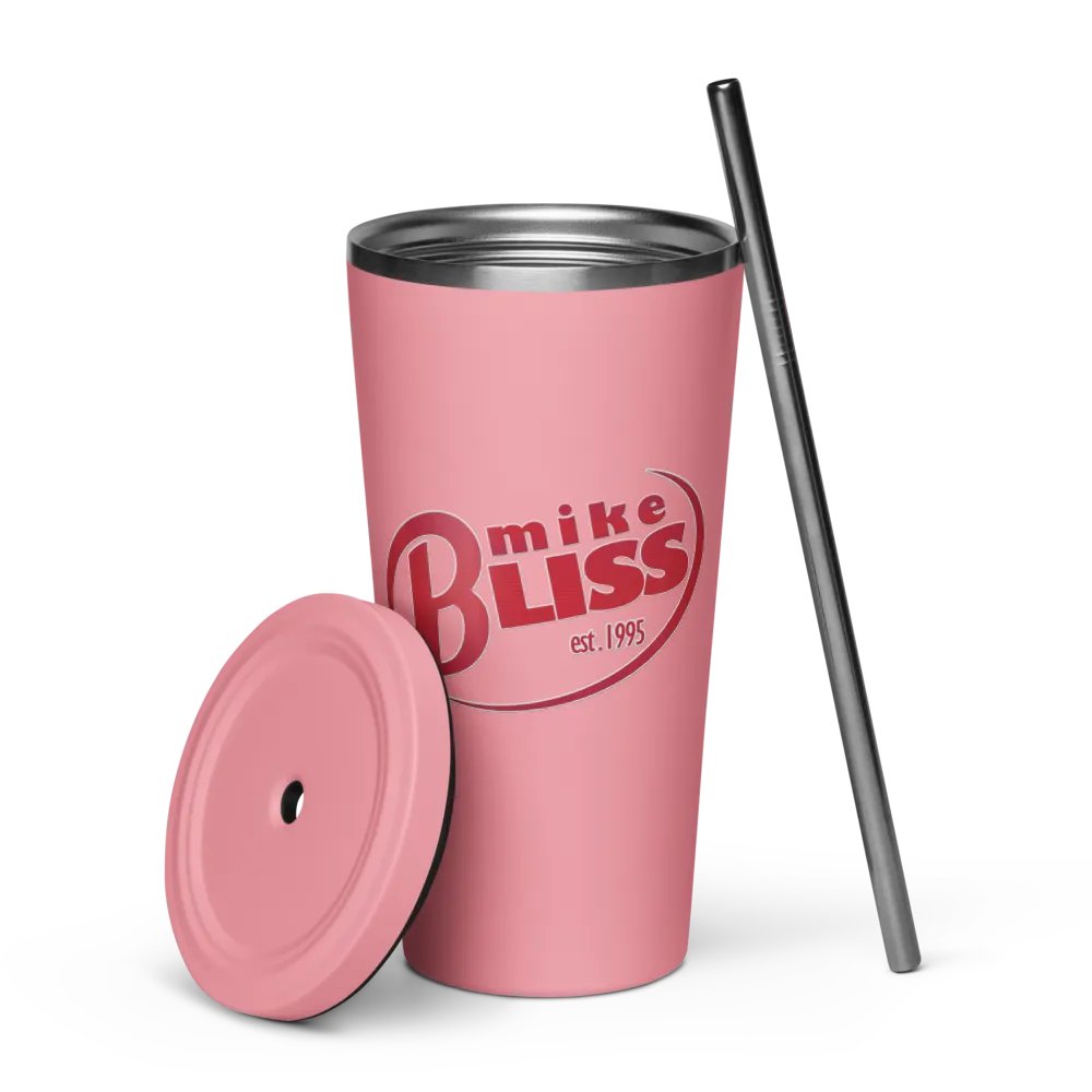 Dr. Bliss insulated stainless steel tumbler + straw product image (2)