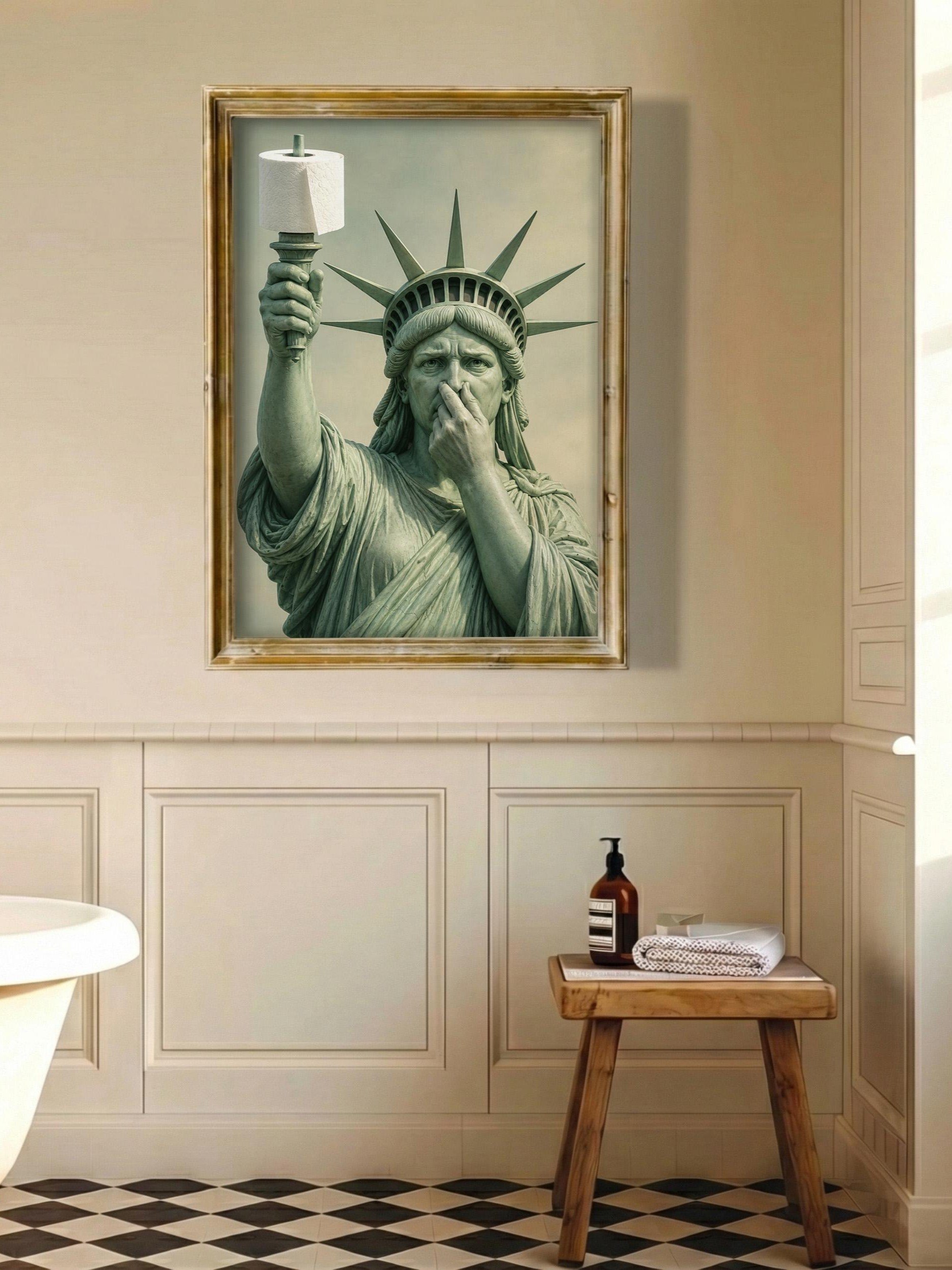 Statue of Liberty Bathroom Art, Funny Toilet Paper Print product image (3)