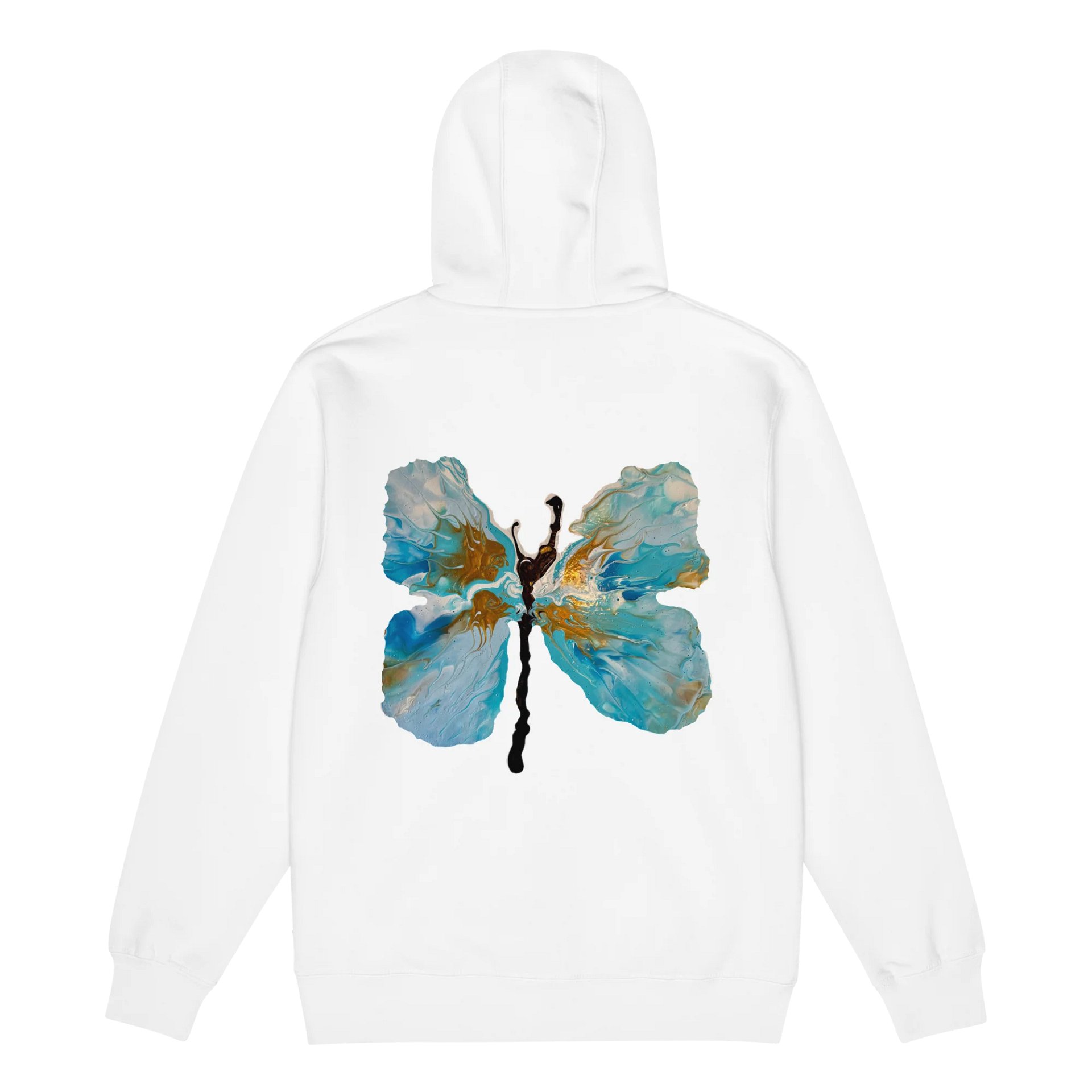 Urban Gold and Blue Butterfly Zip-up Hoodie product image (5)