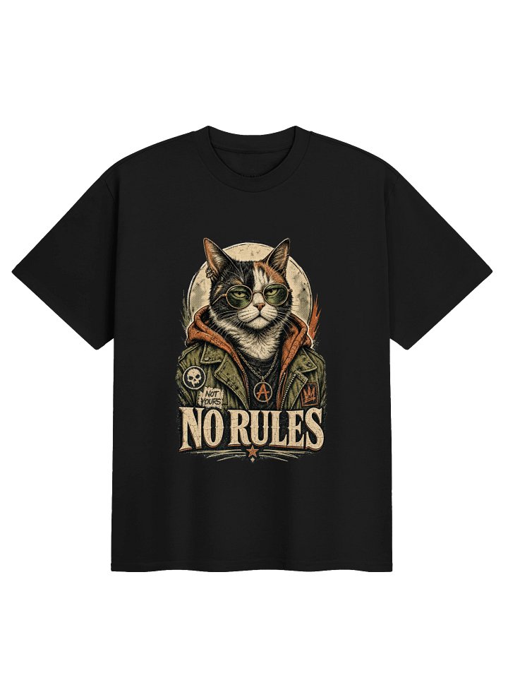 No Rules Retro Cat Tee product image (1)