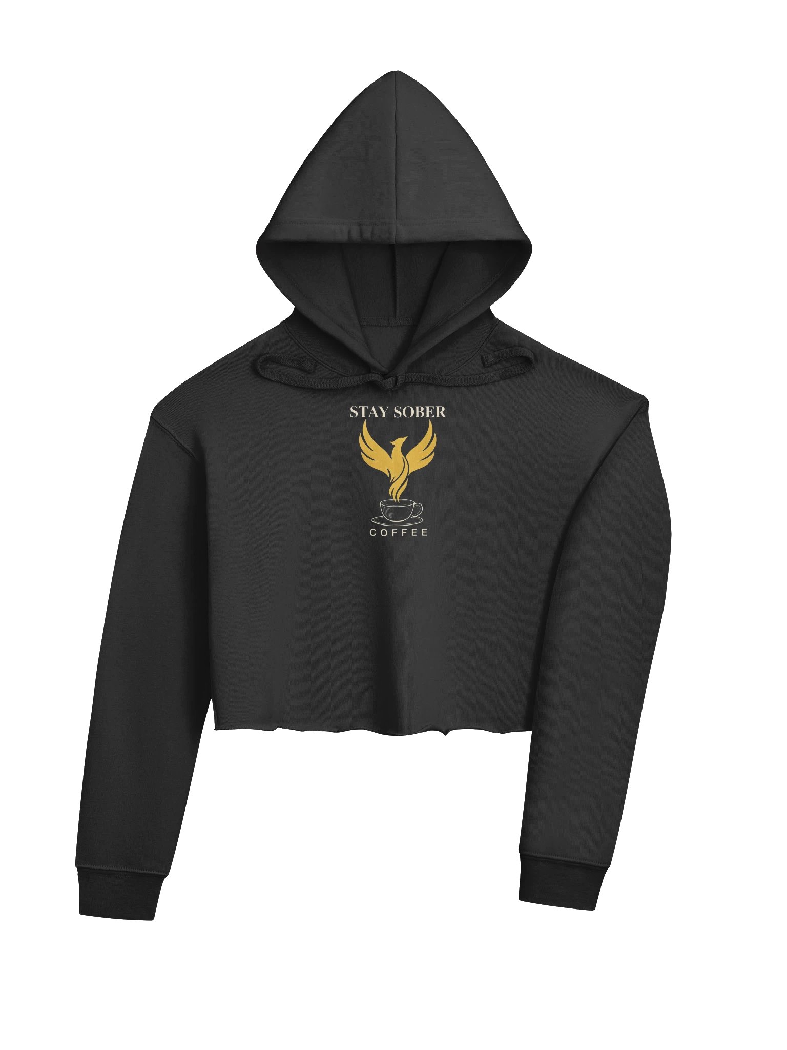 Stay Sober Coffee Emblem Crop Hoodie product image (7)