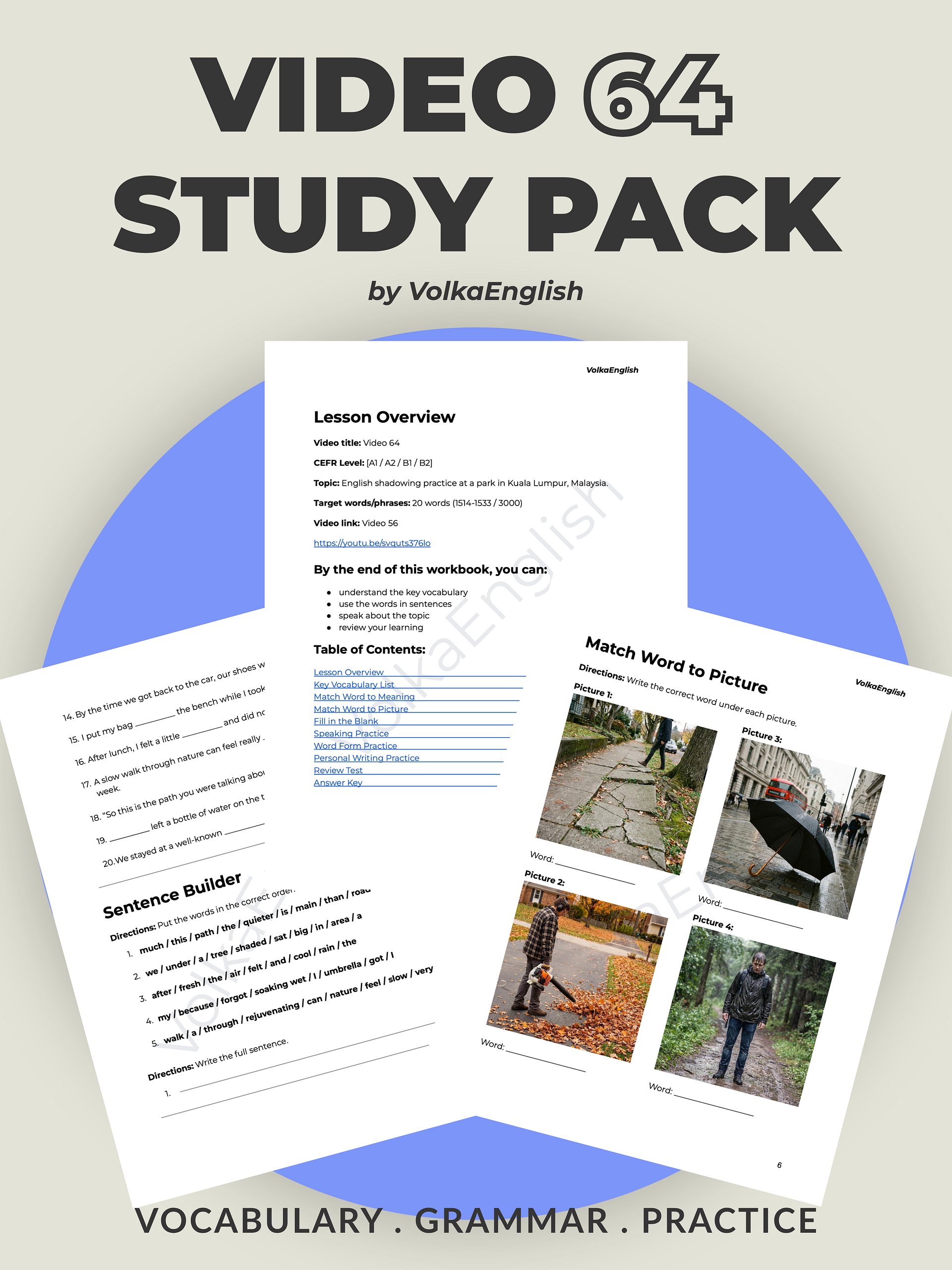 Learn English in Nature | Comprehensible Input for Beginners - Video 64 Study Pack product image (1)