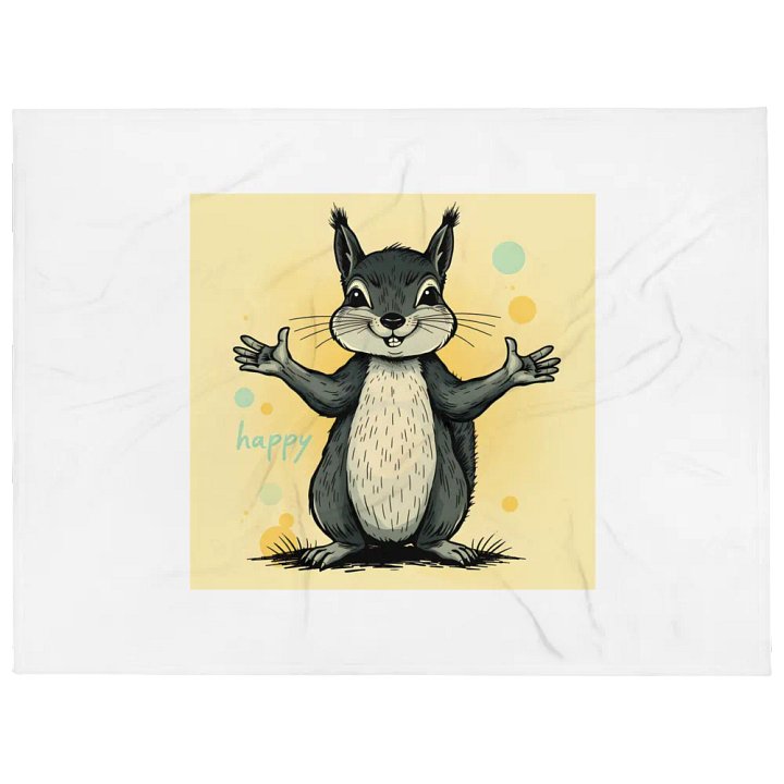 Happy Squirrel Throw Blanket product image (1)