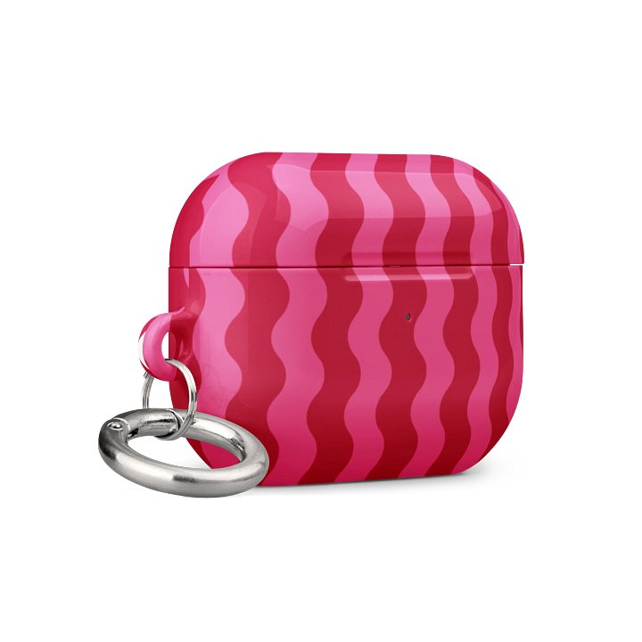 Red and Pink Candy Striped Waves - Aipods Case product image (2)