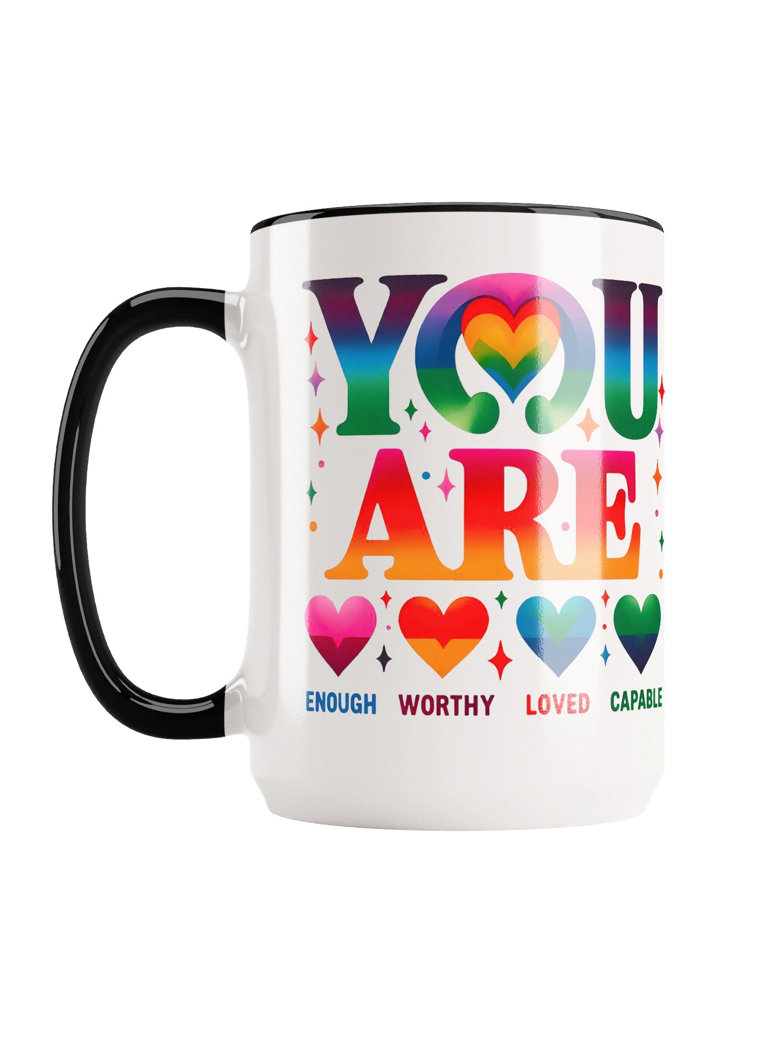 Rainbow Hearts Ceramic Mug product image (7)