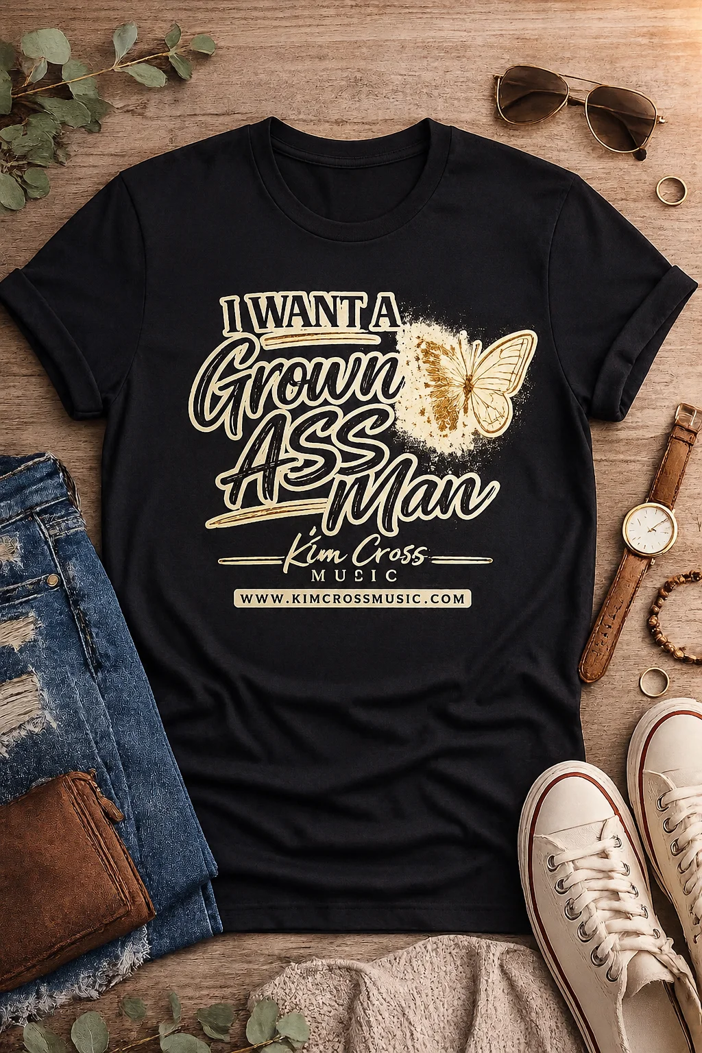 I Want a Grown Ass Man Women's T-Shirt Front Logo product image (1)