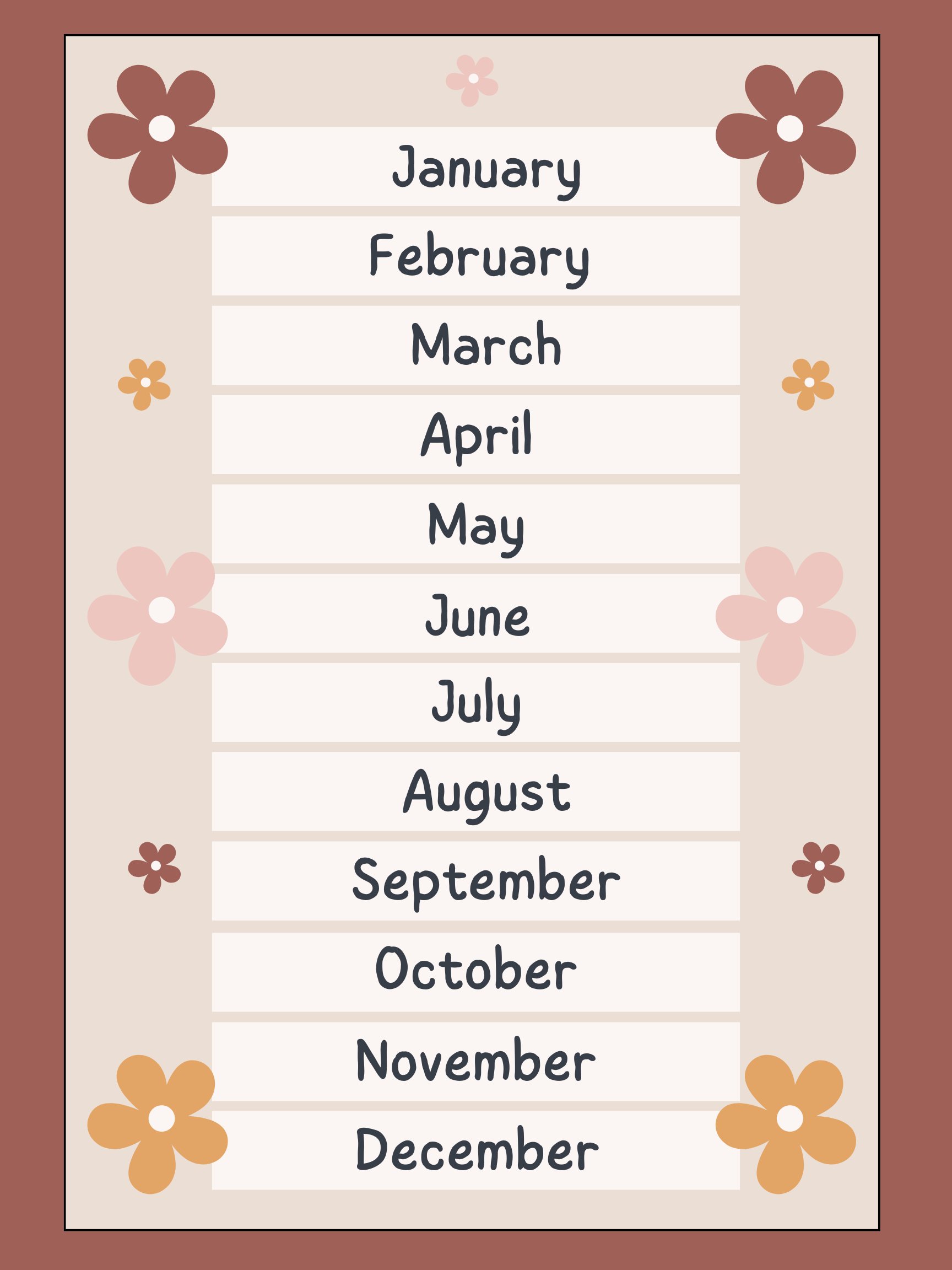 Months of the Year Poster product image (1)