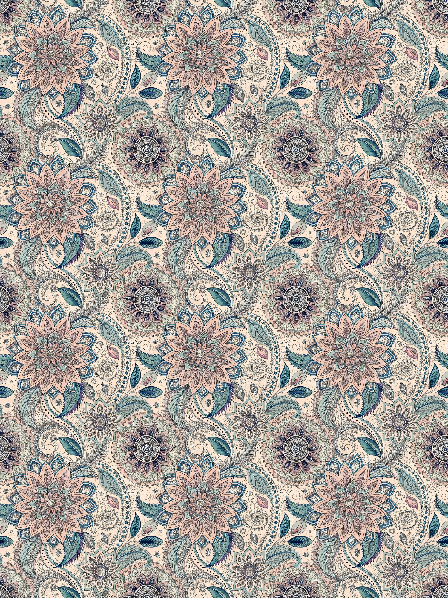 Vintage Paisley Garden Digital Papers Bundle product image (5)