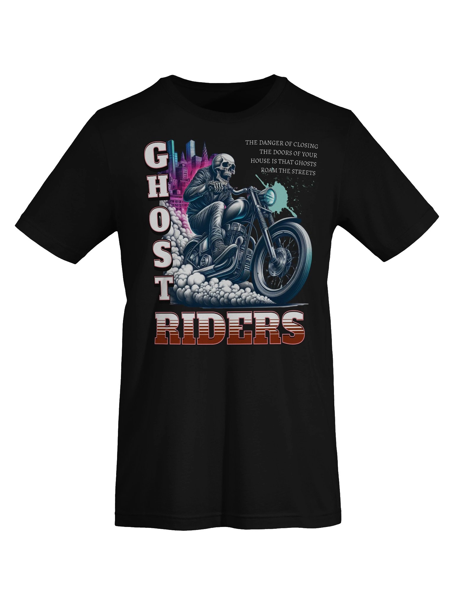 Unique Ghost Riders Motorcycle Skeleton T-Shirt Street Wear product image (7)