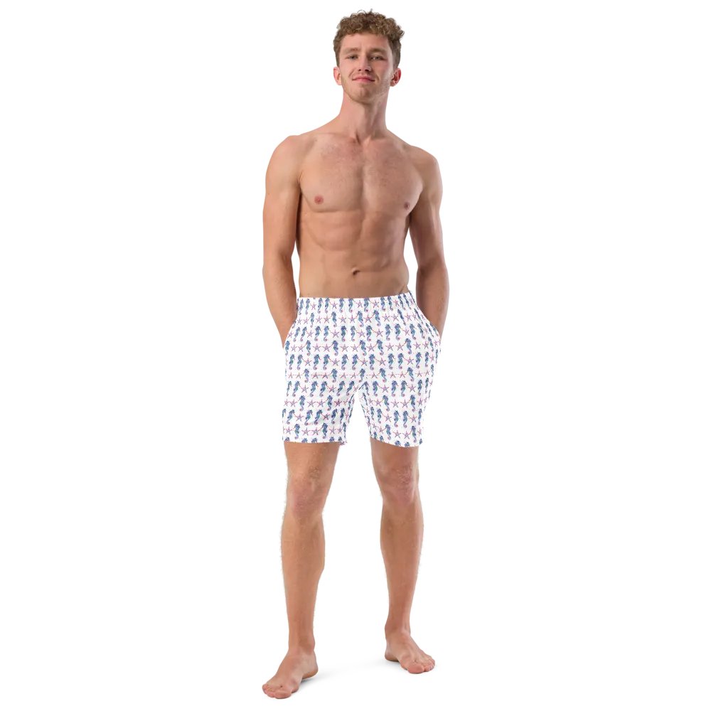 Seahorse And Starfish Swim Trunks product image (11)