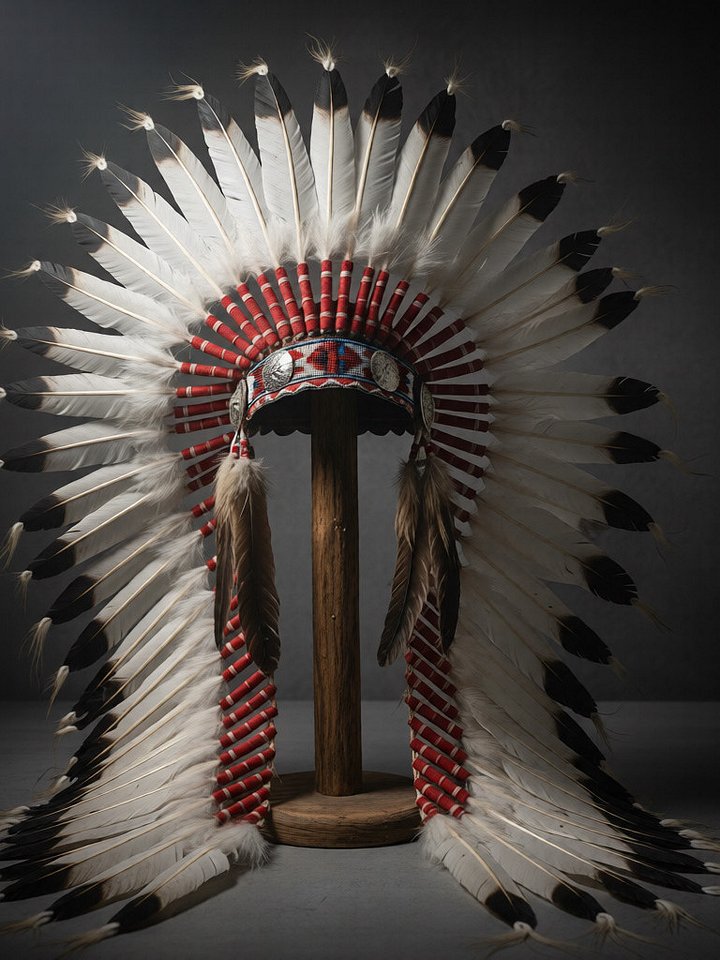 Handcrafted Plains-Style Headdress OIL PAINTING product image (1)