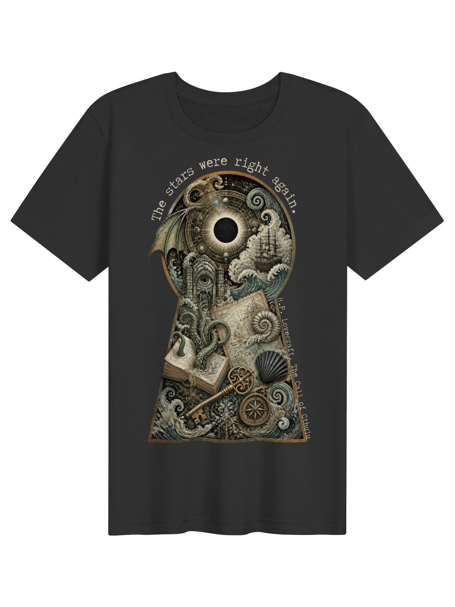 Lovecraft Cthulhu Shirt, Cosmic Horror Keyhole Tee product image (2)