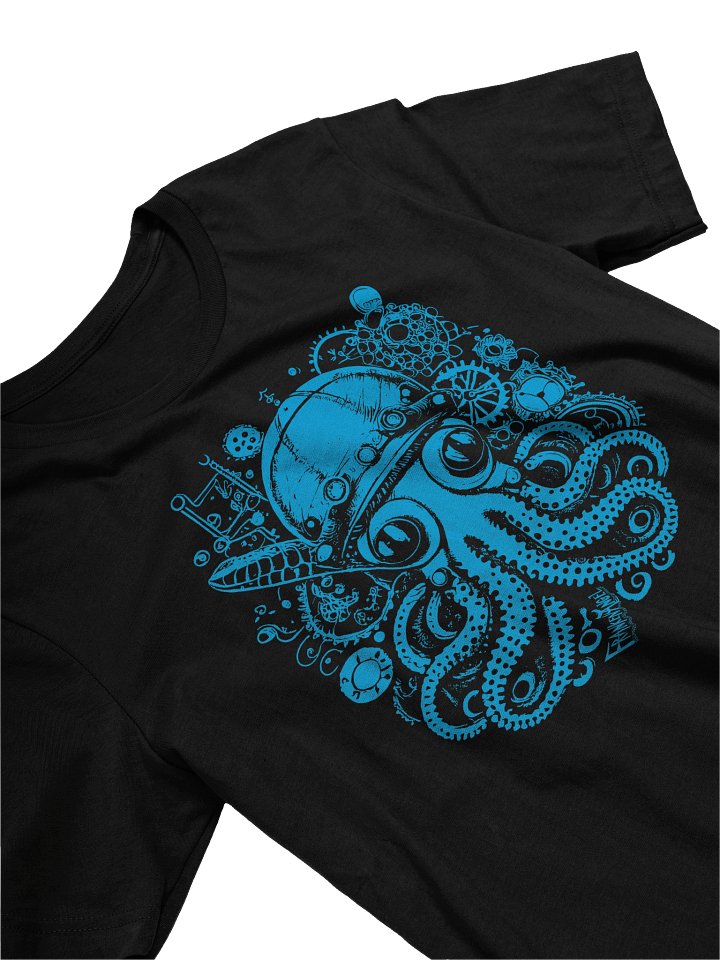 FrankenAngel SteamPunk Octopus T-shirt / Cyan Print / Bella+Canvas Supersoft T-Shirt product image (2)
