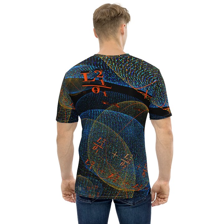 Poinsot's Pixel Spaceship 1 - Physics of the Gyroscope Men's Crew Neck T-Shirt product image (2)