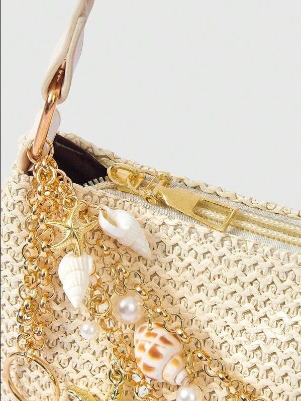 ADLEST | Fairycore Starfish & Shell Woven Beach Bag product image (8)