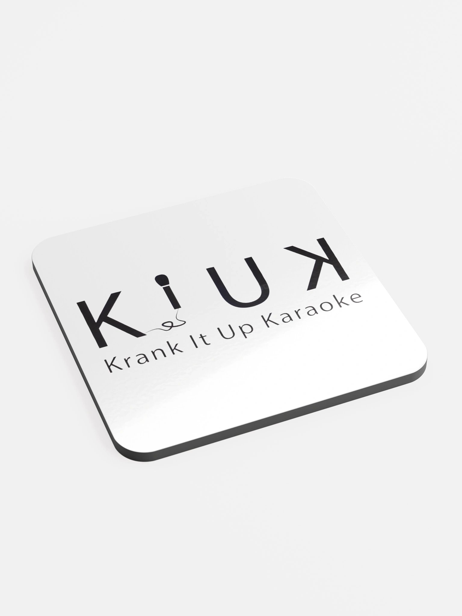 KIUK Word Logo Glossed Cork Coaster-White product image (2)