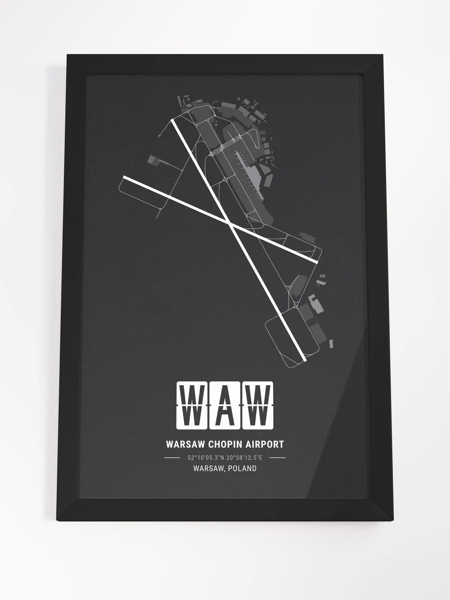 Framed Airport WAW Premium Map On Matt Paper product image (4)