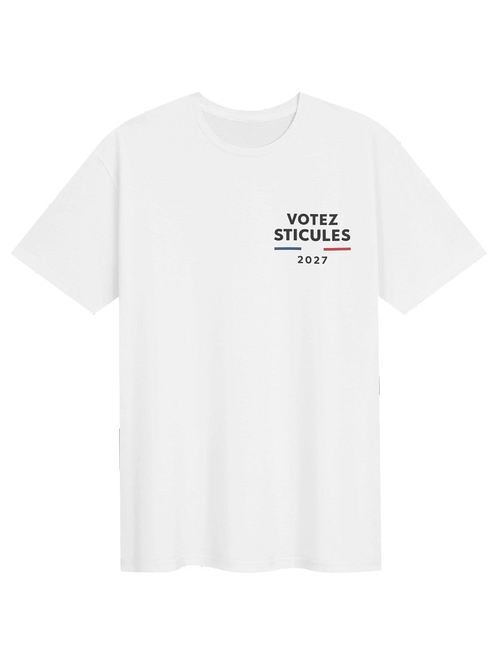 T-shirt "votez sticules 2027" imprimé avant-arrière product image (1)