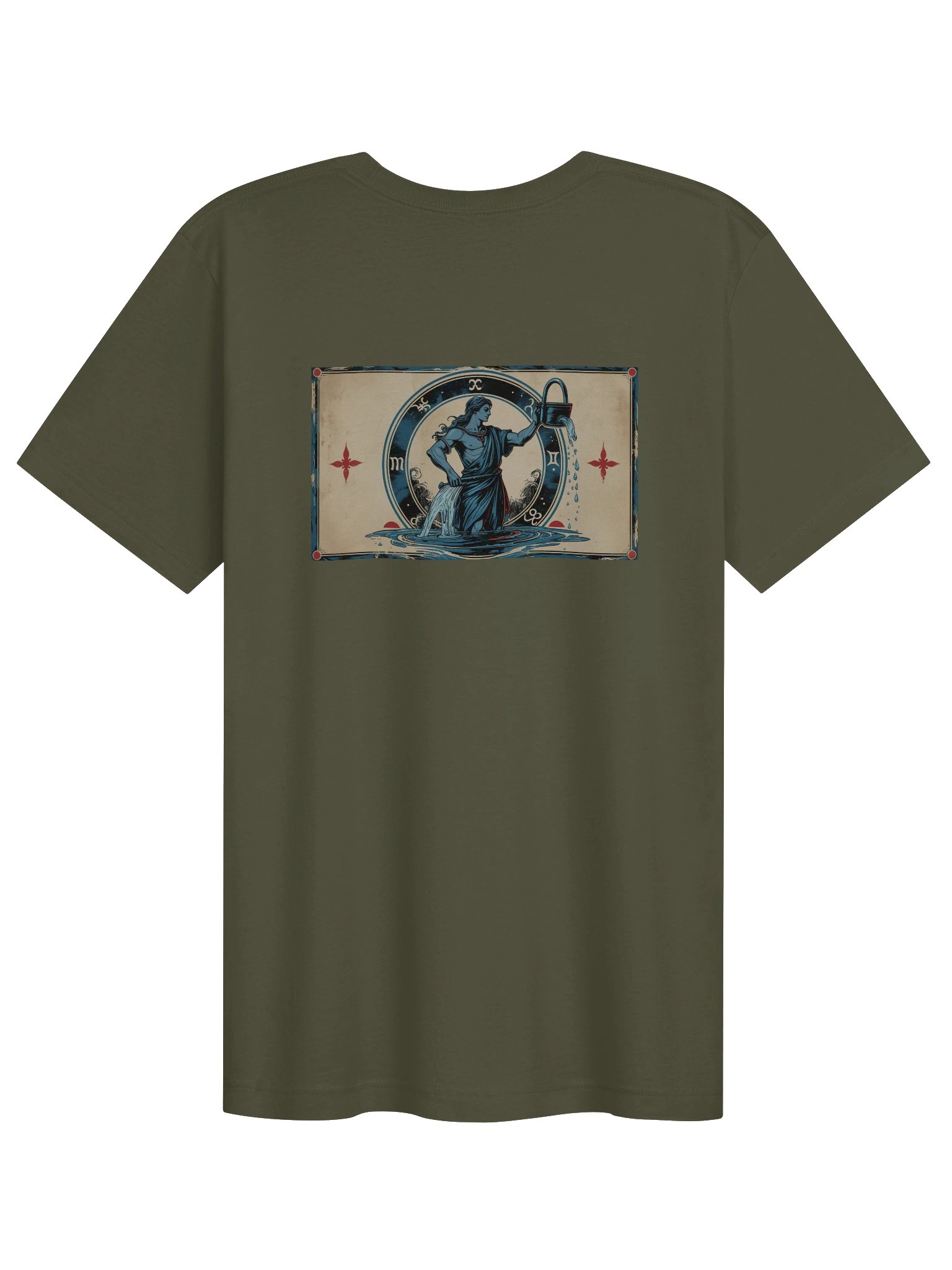 Aquarius - Gothic Zodiac T-Shirt. Blue graphic on the back. product image (2)