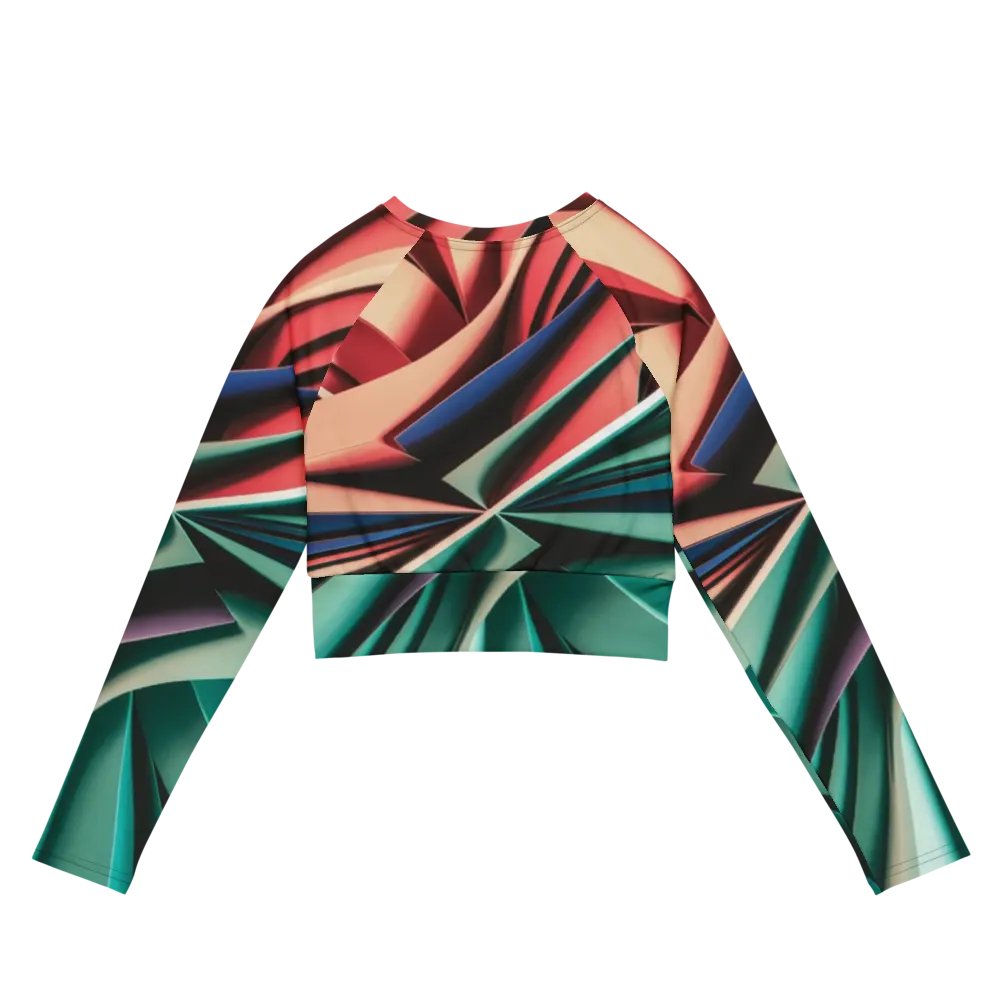 TDS Music Recycled Long Sleeve Crop Top - Eco-Friendly with Vibrant Multicolour Print product image (7)