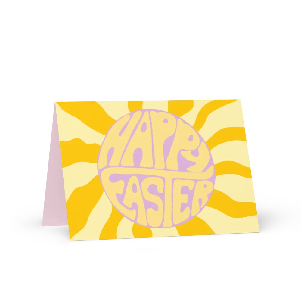 Happy Easter retro landscape greetings card product image (1)