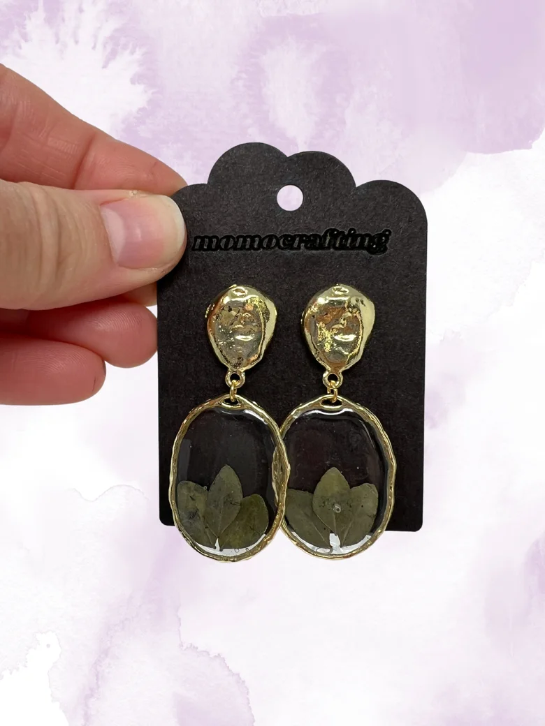Green Leaf Window Earrings product image (1)