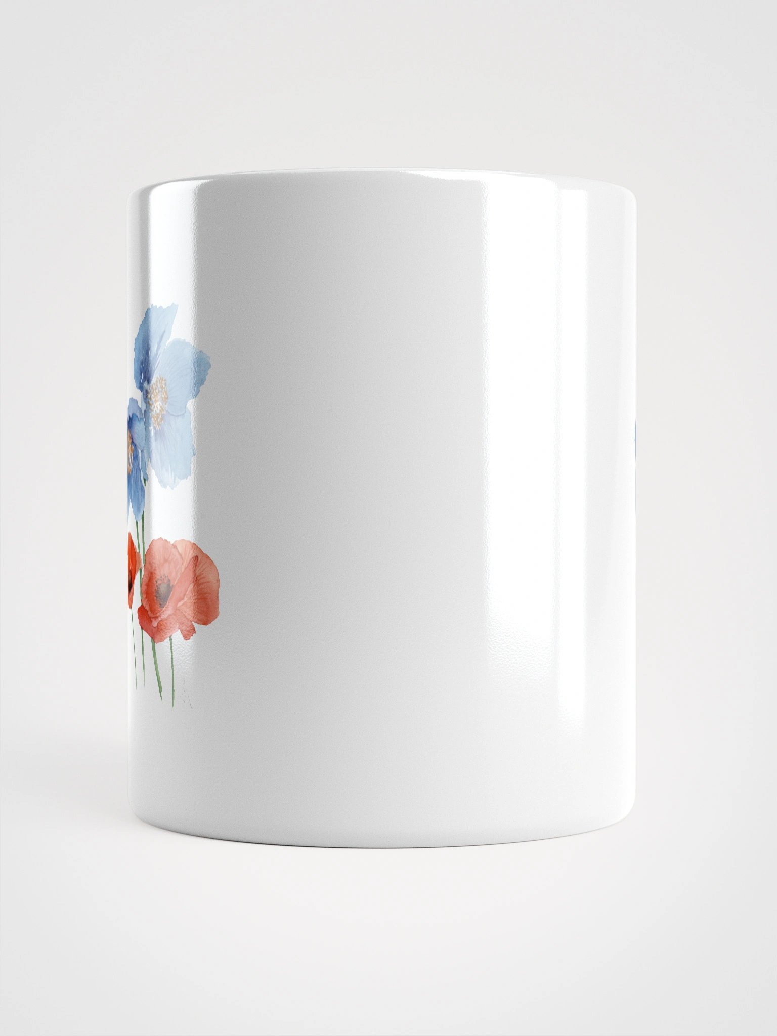Blue & Red Poppies White Glossy Mug product image (5)
