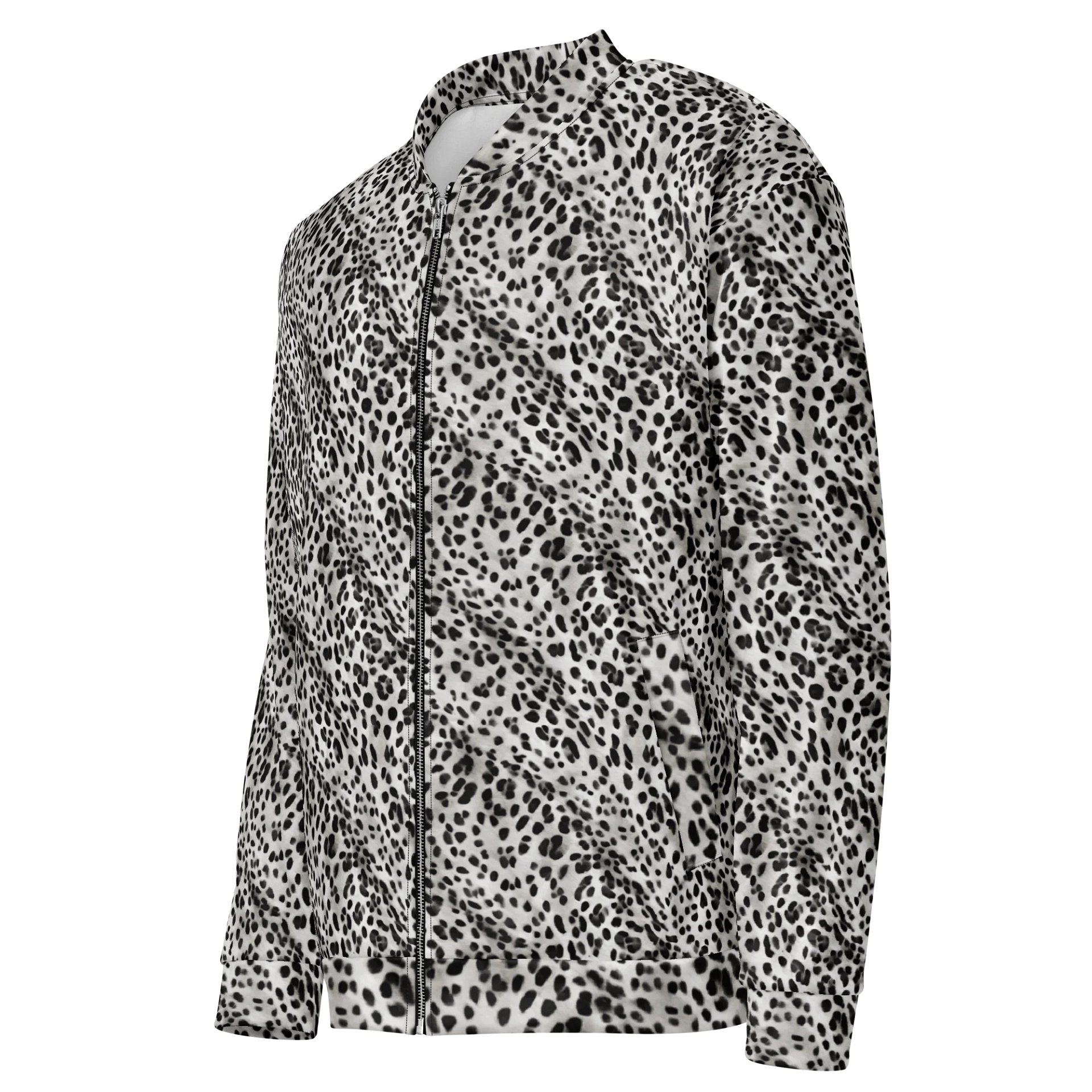 Grey Leopard Bomber Jacket product image (3)