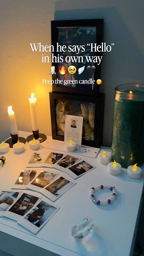 When he says “Hello” in his own way 🕯️🔥🥹🪽🖤 *Peep the green candle*

I love you, mi amor 😚

How do your angels greet you? ✨

C...