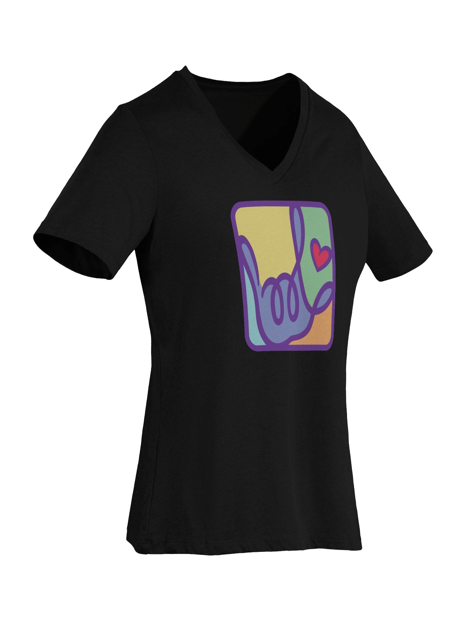 Womens Forever ILY Pastel Box V-Neck T-shirt product image (7)
