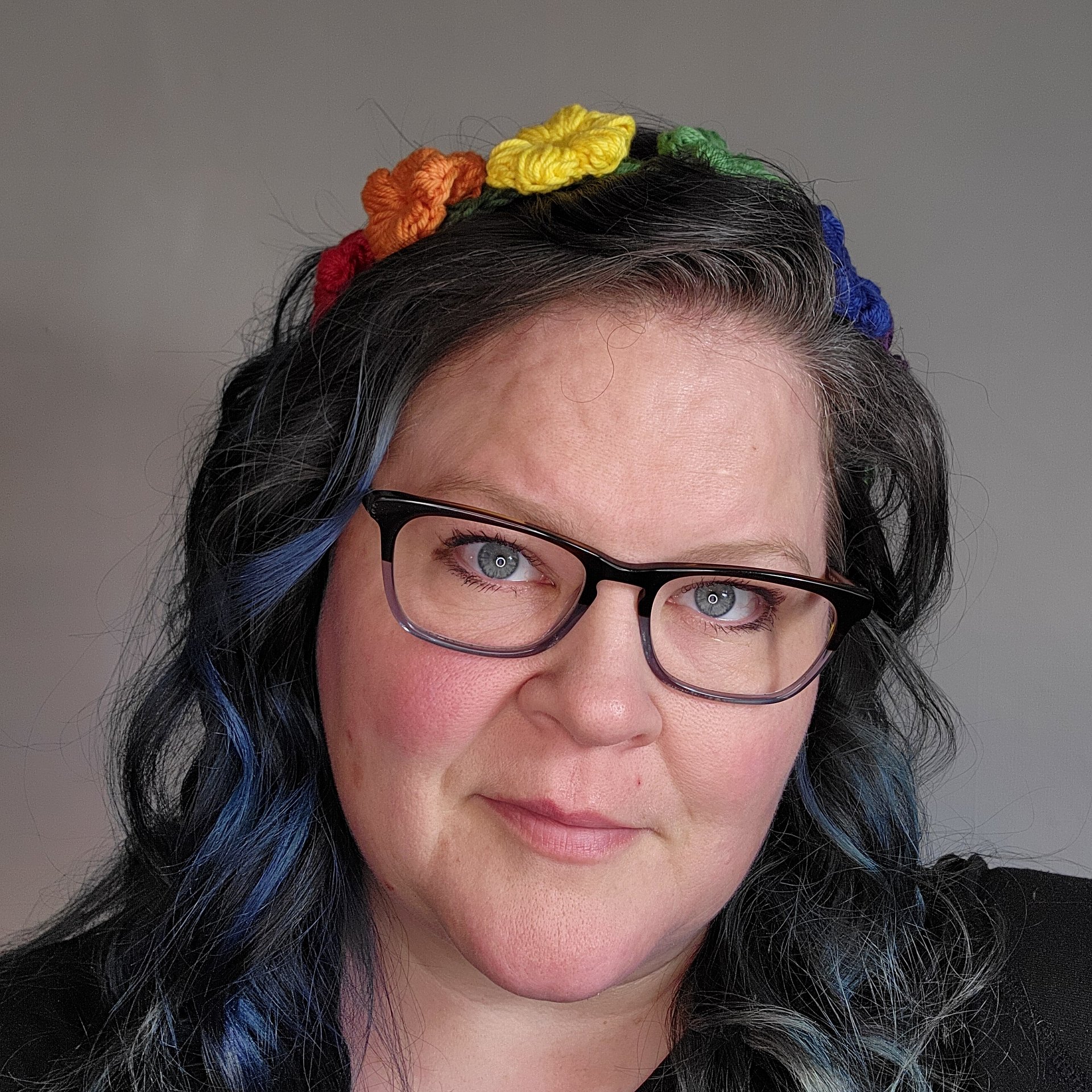 Crochet Pride Daisy Chain Headband: Handmade Cotton Festival Accessory product image (3)