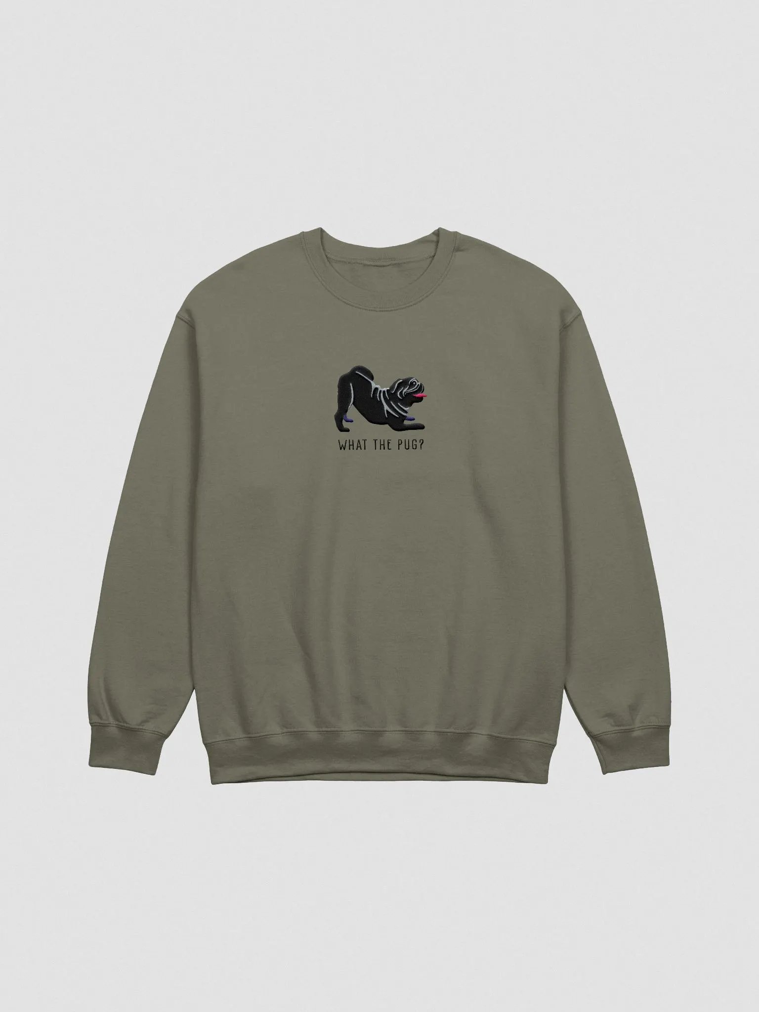 What the Pug? Sweatshirt (Embroidered) of a Pug(Black) product image (4)