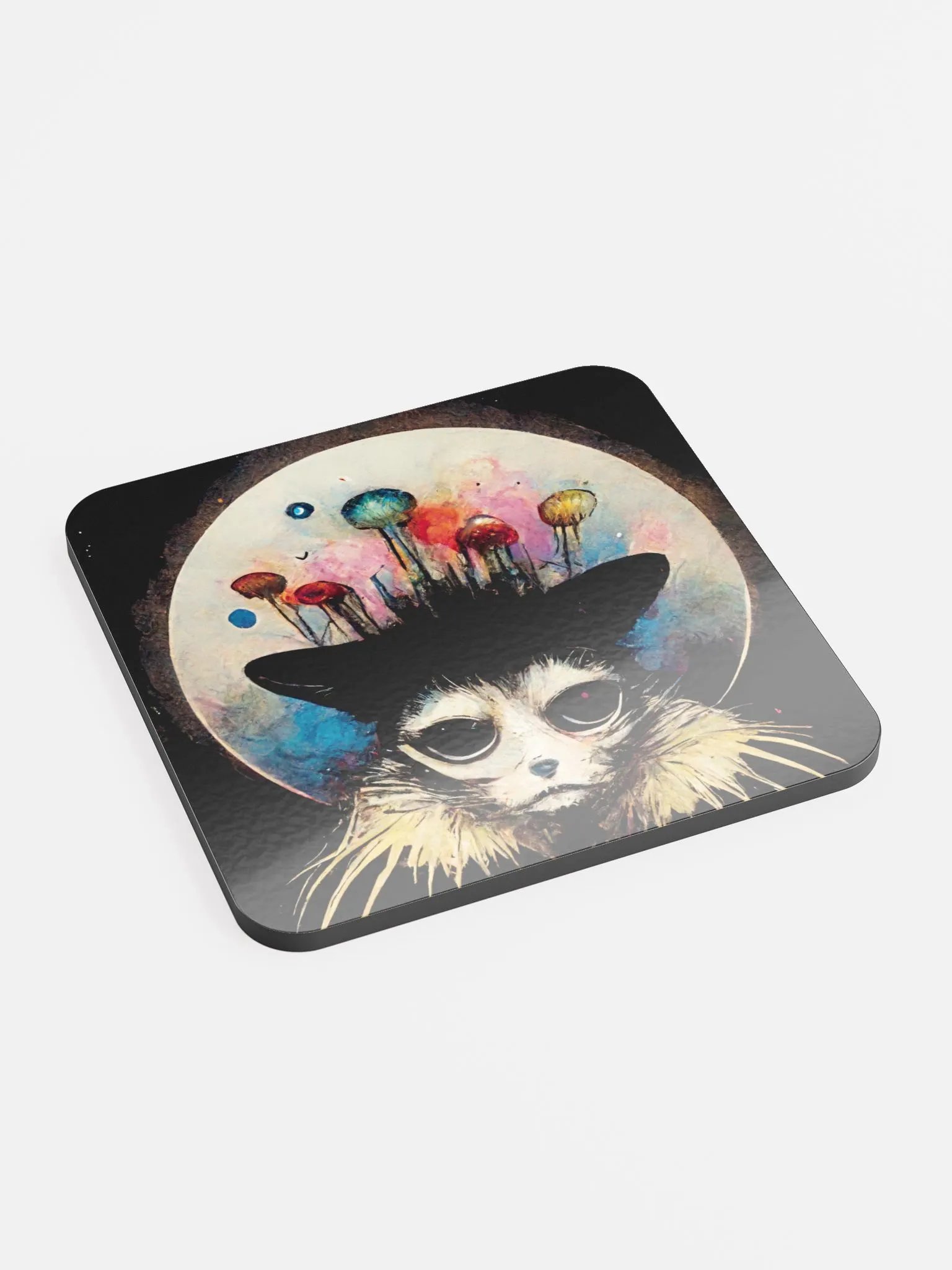 Cosmic Cat Crown Cork Coaster product image (2)