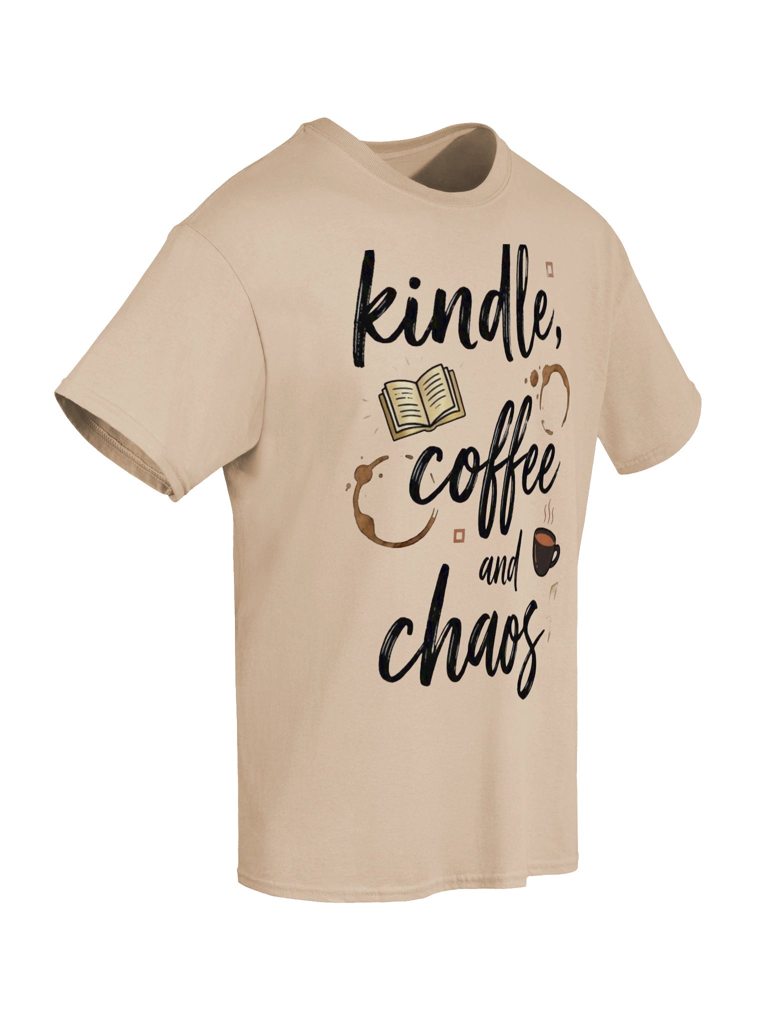 Kindle Coffee and Chaos Funny Reader T-Shirt for Book Lovers product image (6)