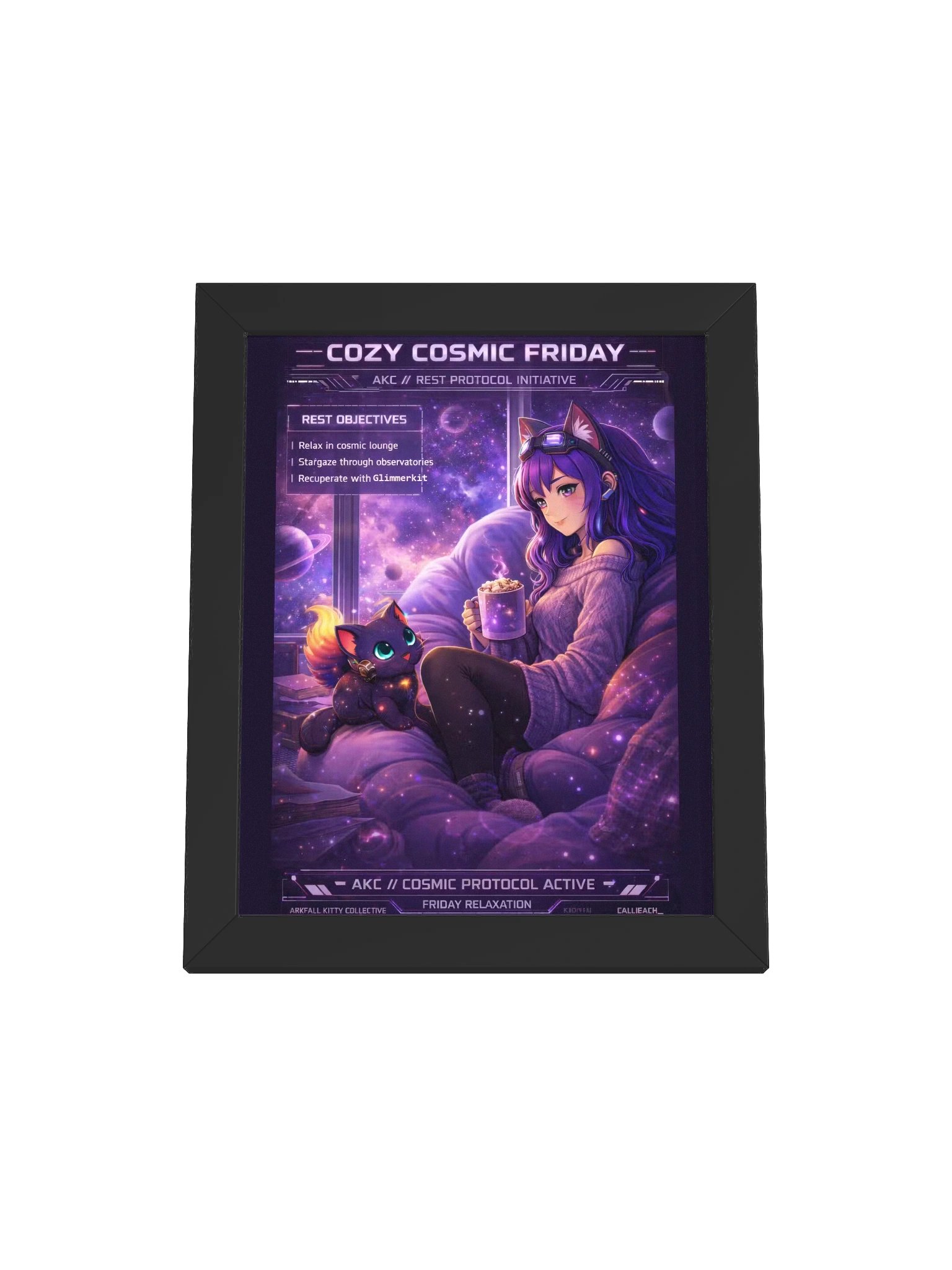 • AKC // Cozy Cosmic Friday Poster | AKC Themed Day Series | Arkfall Kitty Collective Wall Art product image (1)