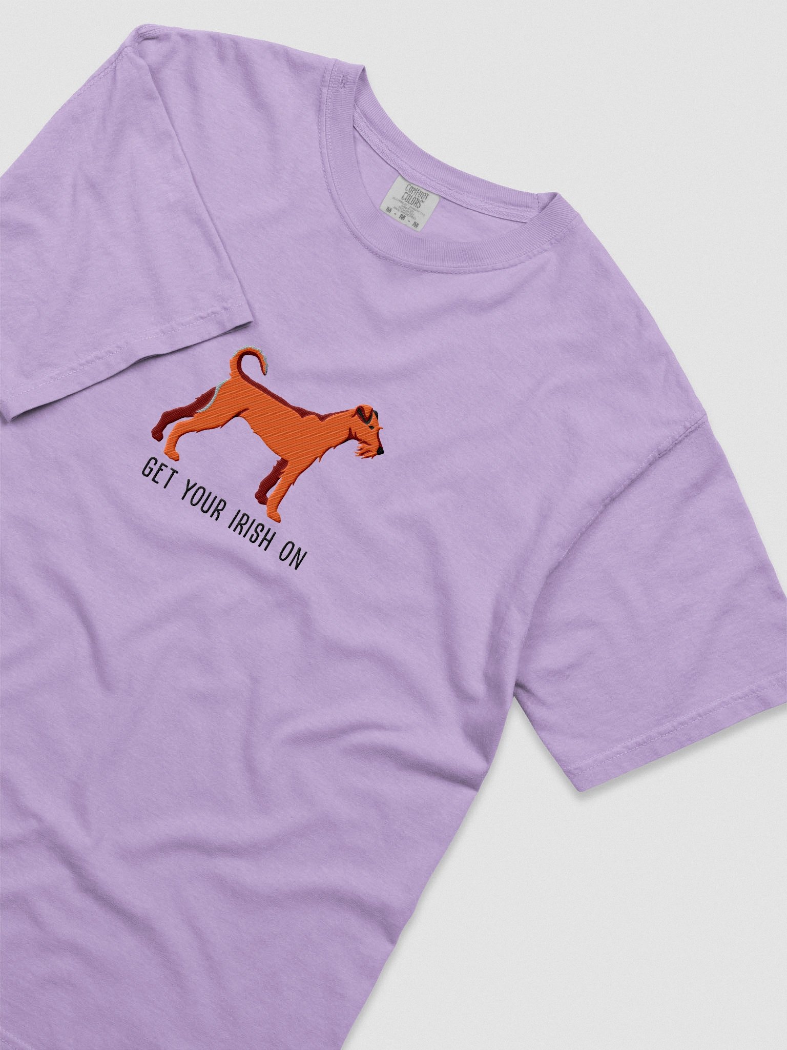 Get Your Irish On T-Shirt(Embroidered) of an Irish Terrier(Red) product image (8)