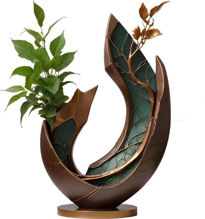 Bronze Euphoria – Botanical Harmony Sculpture PNG product image (1)