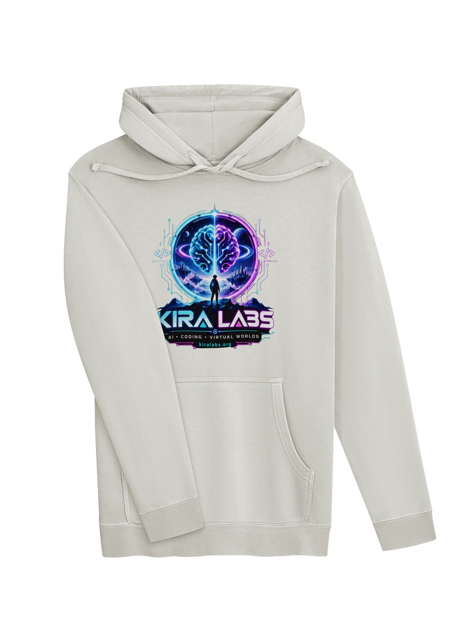 Kira Labs AI Coding Virtual Worlds Hoodie – Cream product image (3)