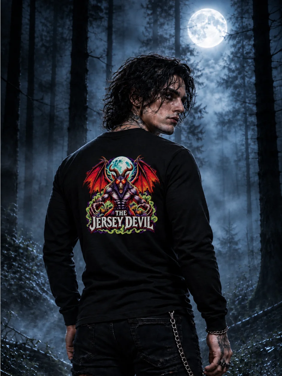 Jersey Devil: Neon Nightmares – Back Print Long Sleeve Shirt product image (1)