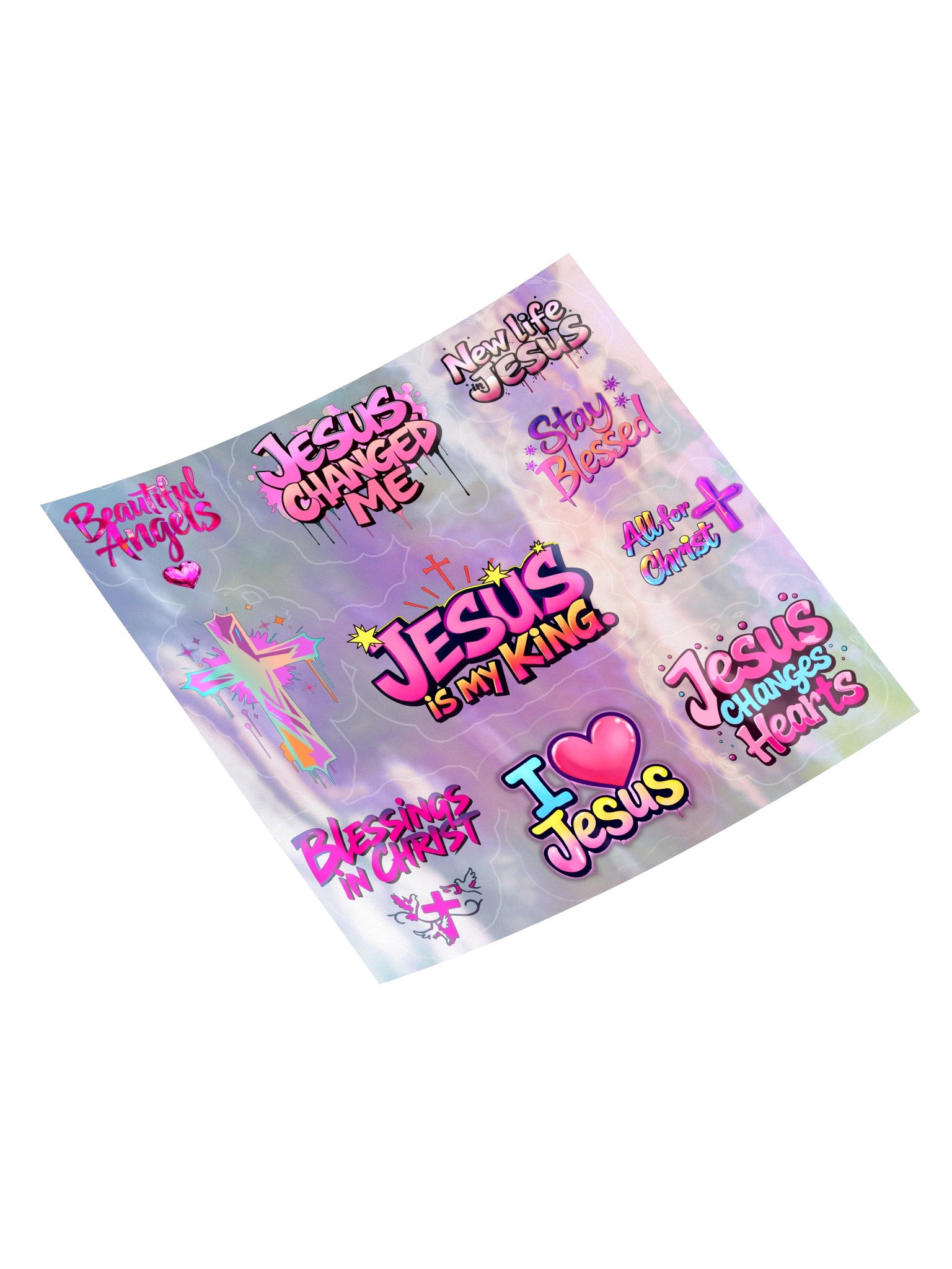 Jesus Is My King Holographic Sticker Sheet product image (4)
