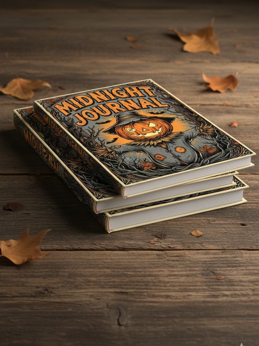 Midnight Journal Cover | Scarecrow Halloween Printable | Dark Academia Journal | Spooky Notebook Cover | Autumn Decor | DIY Book Cover | Instant Download product image (6)